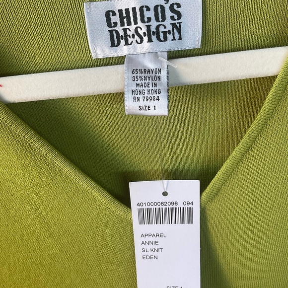 Chico’s Apparel Annie Sleeveless Knit Eden Green; NWT; M/8 - Picture 8 of 12